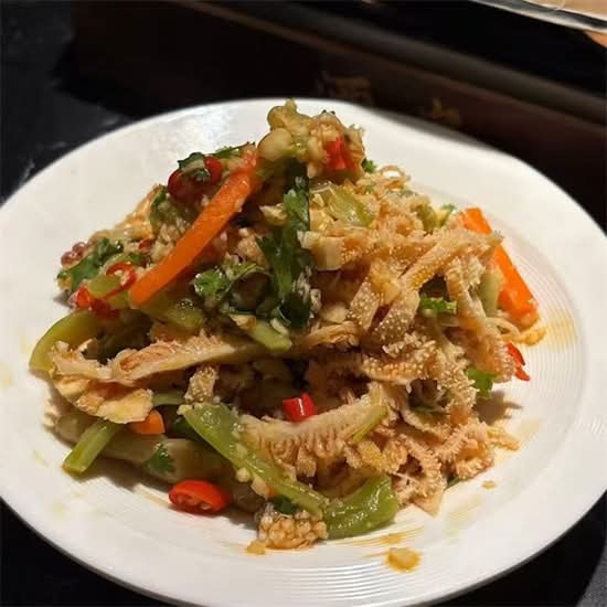 金针贡菜小毛肚 Enoki Mushroom, Dried Green Bamboo, Beef Tripe w/ Pickled Pepper Vinaigrette